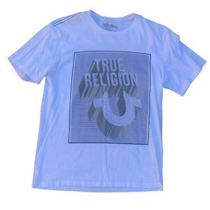 TRUE Religion Shirt Big Logo Small White